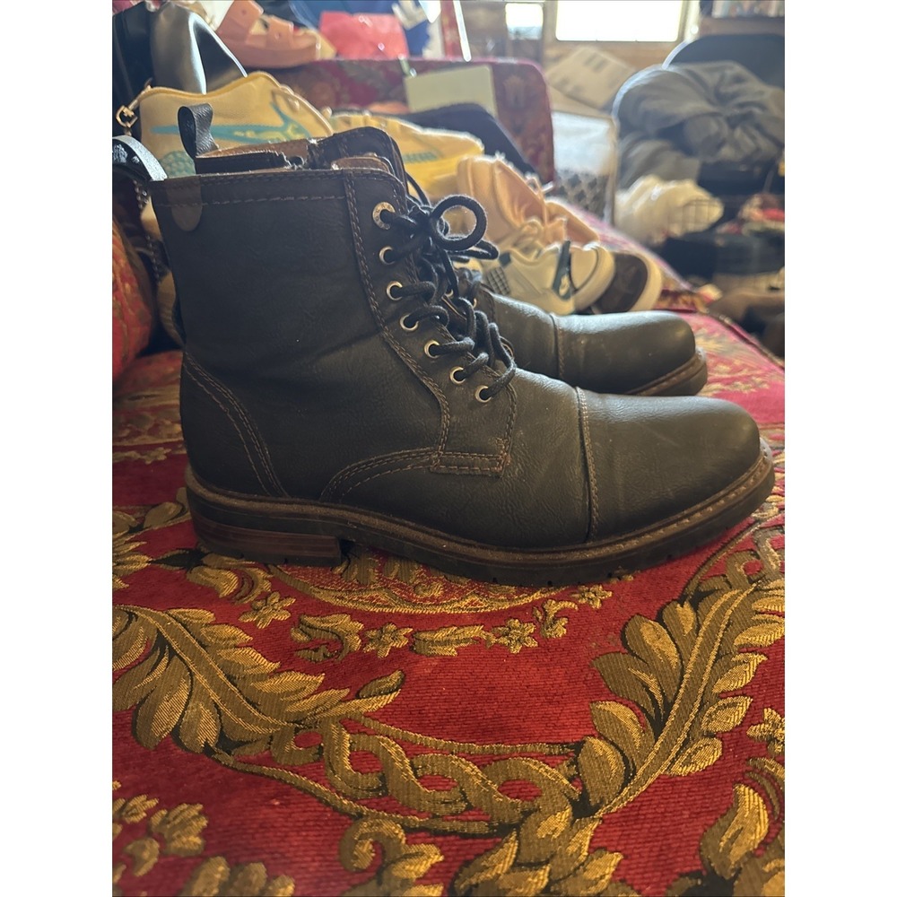 Dockers Men's Size 8.5 Rawls Rugged Cap Toe Boots Black Lace Up Foootwear